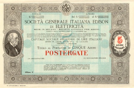 Società Generale Italiana Edison di Elettricità Società Generale Italiana Edison di Elettricità