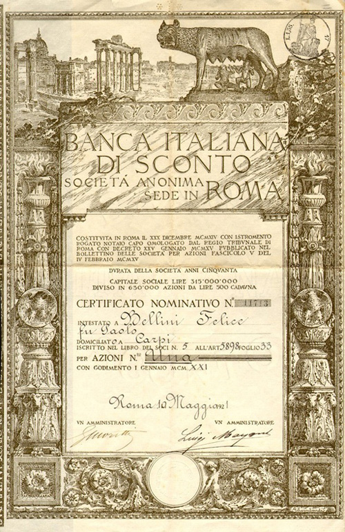 Banca Ital di Sconto Banca Italiana di Sconto