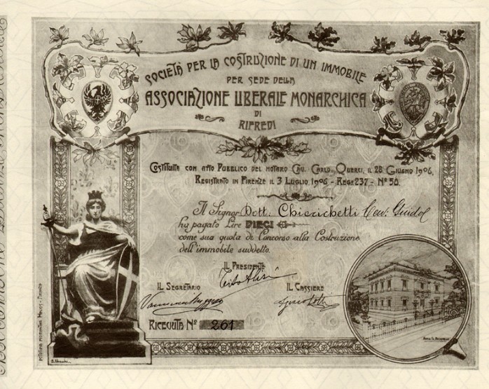 Società per la Costruzione di un Immobile per Sede della Associazione Liberale Monarchica di Rifredi Società per la Costruzione di un Immobile per Sede della Associazione Liberale Monarchica di Rifredi