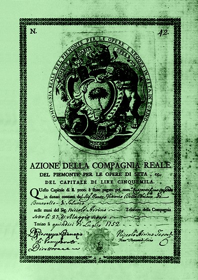 Compagnia Reale del Piemonte per le Opere e Negozj in Seta di Torino Compagnia Reale del Piemonte per le Opere e Negozj in Seta di Torino
