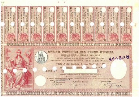 3,50% Obbligazioni delle Venezie - Legge 10 Maggio 1923 n. 968 3,50% Obbligazioni delle Venezie - Legge 10 Maggio 1923 n. 968