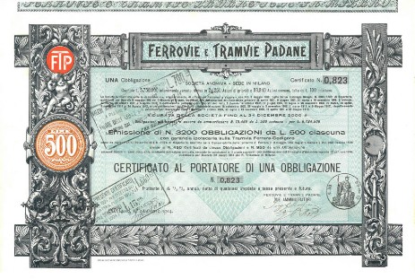 4½% Ferrovie e Tramvie Padane - FTP 4½% Ferrovie e Tramvie Padane - FTP