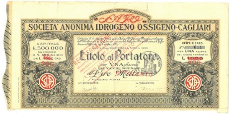 Società Anonima Idrogeno Ossigeno – Cagliari - S.A.I.O. Società Anonima Idrogeno Ossigeno – Cagliari - S.A.I.O.