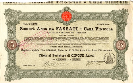 Società Anonima Fassati - Casa Vinicola - Vini ed Olii del Chianti - Vetrerie Società Anonima Fassati - Casa Vinicola - Vini ed Olii del Chianti - Vetrerie