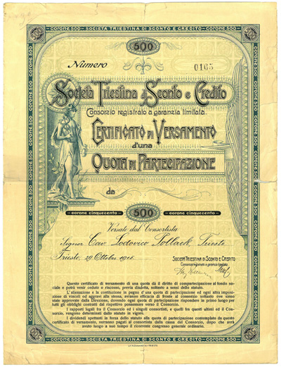 Società Triestina di Sconto e Credito - Consorzio registrato a garanzia limitata Società Triestina di Sconto e Credito - Consorzio registrato a garanzia limitata