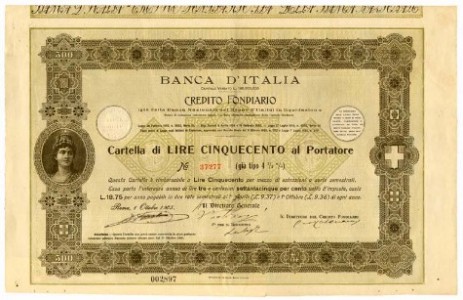 Banca d' Italia Credito Fondiario Banca d' Italia Credito Fondiario