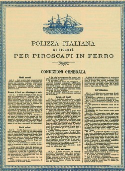 Polizza Italiana di Sicurtà per Piroscafi in Ferro Polizza Italiana di Sicurtà per Piroscafi in Ferro