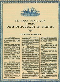 Polizza Italiana di Sicurtà per Piroscafi in Ferro