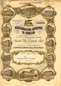 Assicurazioni Generali di Venezia Contro Danni dell' Incendio Assicurazioni Generali di Venezia Contro Danni dell' Incendio