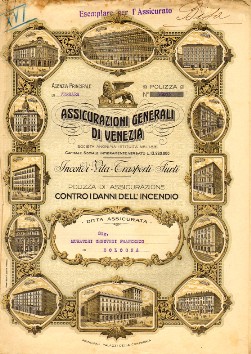 Assicurazioni Generali di Venezia Contro Danni dell' Incendio