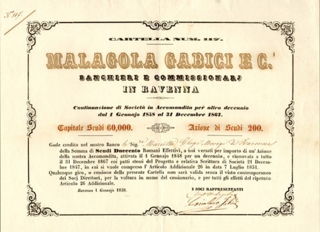 Malagola Gabici & C. Banchieri e Commissionarj