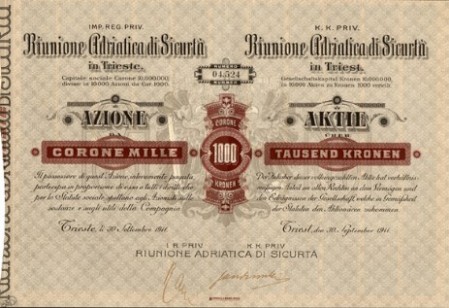 Imp. Reg. Priv. Riunione Adriatica di Sicurtà in Trieste Imp. Reg. Priv. Riunione Adriatica di Sicurtà in Trieste