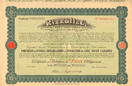 4% Rizzoli & C. - Anonima per l'Arte della Stampa